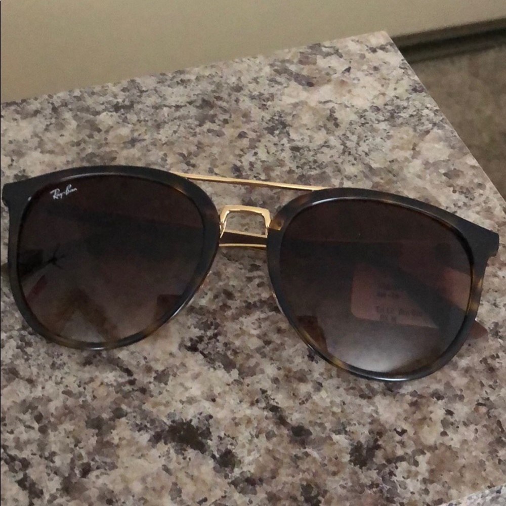 Authentic Ray ban sunglasses brown and gold